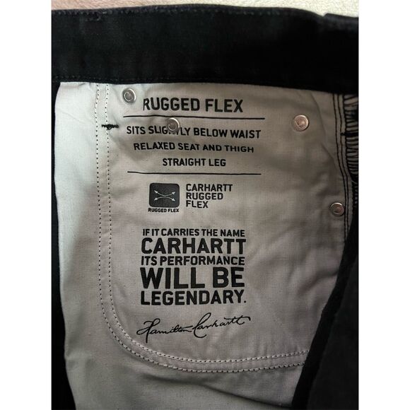 Carhartt Men's Relaxed Fit Straight Leg Jeans Black Waist 32x34 Standard - Picture 6 of 8